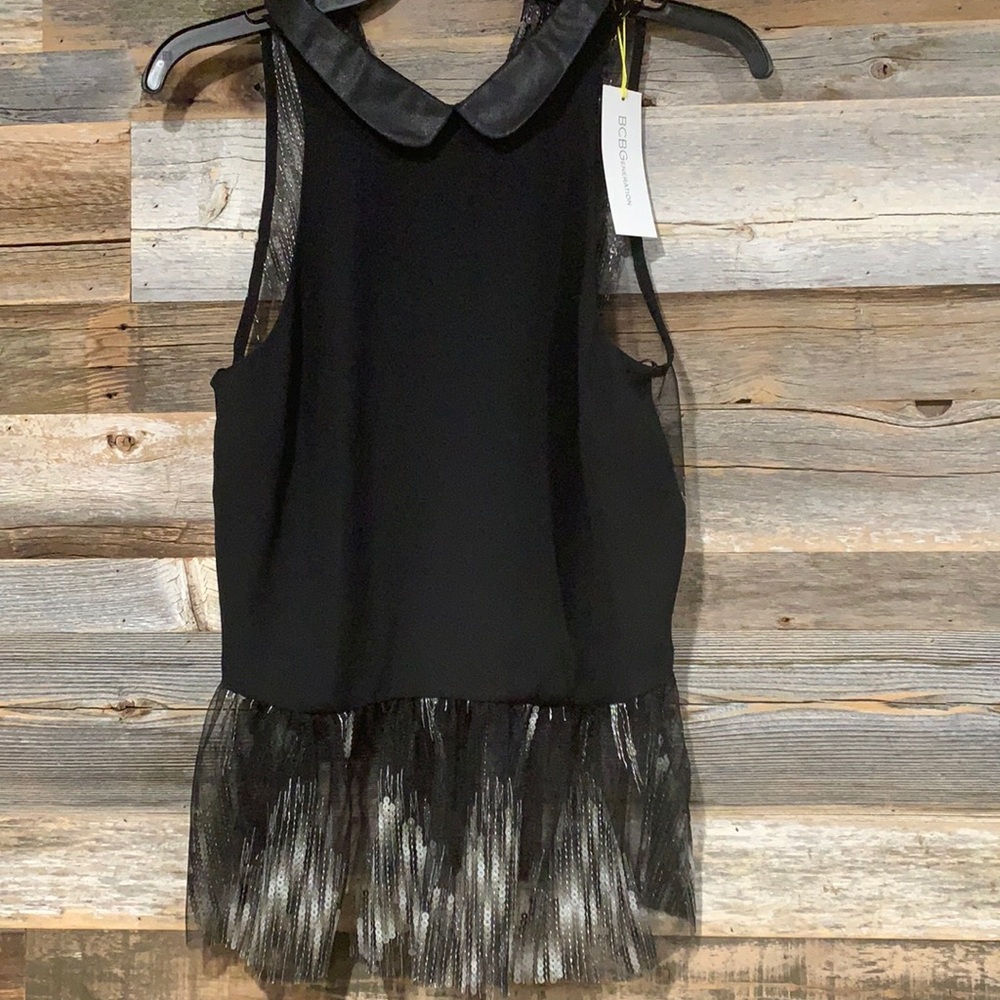 NWT BCBGENERATION size small black sparkle top